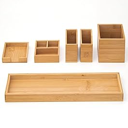 Bamboo Vanity Tray, 6-Piece...