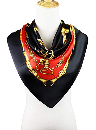 Image of Women's 35 inch Satin Square Silk Like Hair Scarves and Wraps Headscarf for Sleeping | Silk Feel Neckerchief, Hair Scarf, Fashion Bandana, Headscarf, Headband, Hair Wrap Sleeping, Daily Fashion Styling