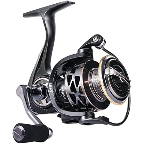 Carrete de pesca Sougayilang Spinning - 12+1 carretes, relación de engranaje alta de 6,2:1, arrastre máximo de 36 libras Cover