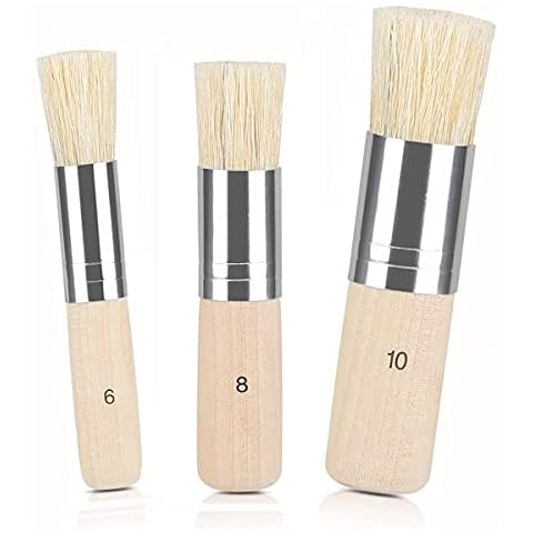 YCTECH Stencil Brush Round Bristle Brush, Perfect for Acrylic Painting, Oil Painting, Stencil Project, Home Decor, Waxing, DIY Art Crafts etc Cover