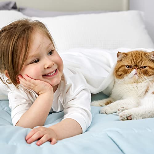 Image of Bedsure GentleSoft Bedding Fleece Blanket for Girls and Boys - Soft Cozy Cute Small Throw Blankets for Travel, 43x55 Inches, White