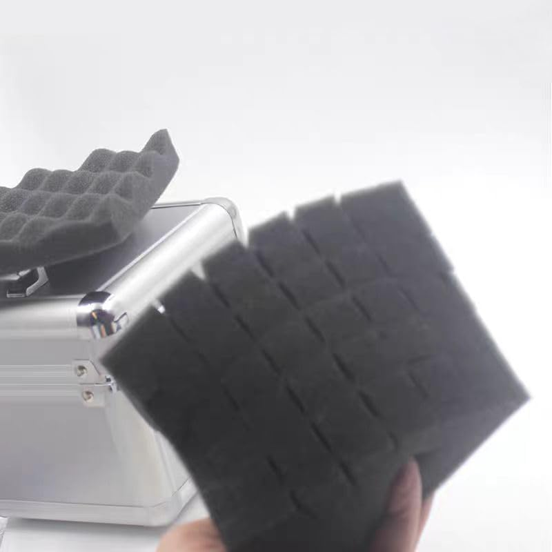 Mini Combination Lock Hardware Tool Box Portable Aluminum Alloy Storage Box Precision Instrument Box with Sponge 133x111x113mm, Silver, JYSM20180078