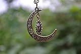 Buena calidad Crescent Moon collar, collar con sol y luna, Galaxy Collar, Cosmic Universo joyas, Pendnat Collar
