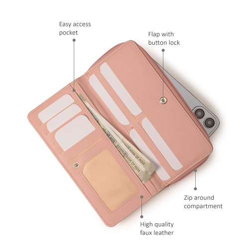 Image of Fastrack Women Compact Clutch | Stylish Clutch Purse with Semi PU Belt | Lightweight, Durable & Trendy Wallet for Girls & Ladies | Perfect for Casual & Party Use