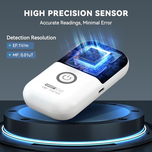 Image of New Upgraded EMF Meter, Rechargeable Electromagnetic Field Radiation Detector for EF MF WiFi Signal, High Precision EMF Detector for Home Inspection, Office, Outdoor and Ghost Hunting with Alarm