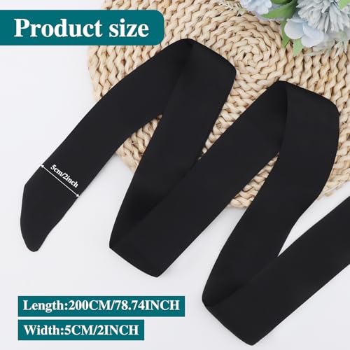 1Pcs Wedding Satin Sash Belt Long Black Waist Belt Women Dress Ribbon Belts for Bridal Bridesmaid Prom Formal Special Occasion Dresses Belt(2Inch Wide)2