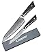 SCHNEIDWERK Kiritsuke - Juego de 2 cuchillos de cocina con mango de damasco G10, 67 capas de acero inoxidable de damasco, muy afilados, acero de Damasco