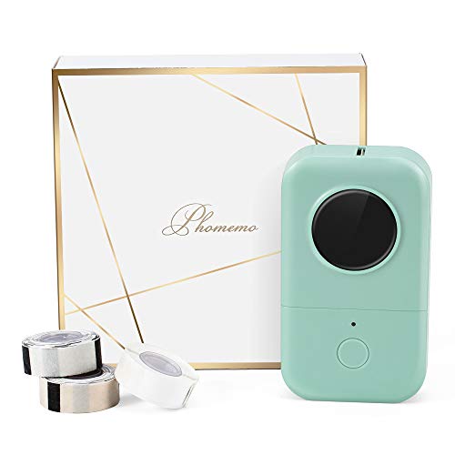 Phomemo D30 Bluetooth Label Maker Machine-with 3 Roll Adhesive Labels,Thermal Portable Label Printer Wireless Sticker Maker, tag Machine Handheld Easy to Use Printing Price,Label,Postal,Kitchen,Green