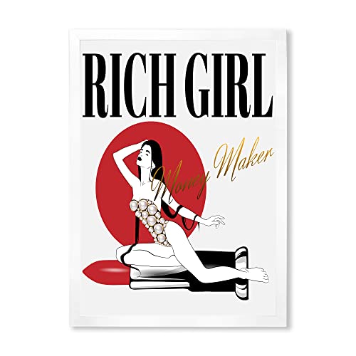 Image of DesignQ Girl In Swimsuit With Pomade Vintage Framed Wall Art