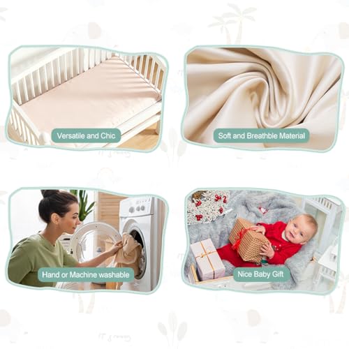Image of 4 Pack Bassinet Sheets 21 inch x 35 inch, Compatible with Besrey, Foalom, MiClassic, Milliard and Large Bassinet Mattress, Soft and Skin-Friendly, Blue and Color Rainbow