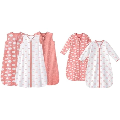 Unnivoll Baby Sleep Sack 0-6 Months 100% Cotton Lightweight 0.5 TOG Wearable Blanket Baby Sleep Bag with 2-Way Zipper for Newborn Infant Cover