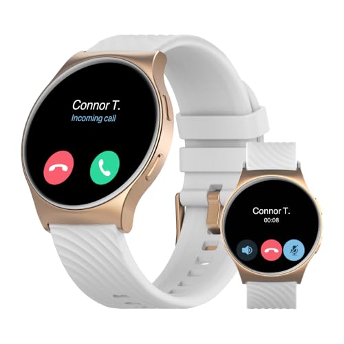 Image of Motorola Moto Watch 120 - Premium Bluetooth Smartwatch with AMOLED Display, 10-Day Battery, Heart Rate & SpO2 Tracking, Fitness & Health Monitoring, Compatible with Android and iPhone - Rose Gold | 1.43 Amoled Display, Up to 10 Days Battery, 24 /7 Heart Rate Monitoring, Background SPO2 Tracking, Assisted GPS, 22 Mm Strap