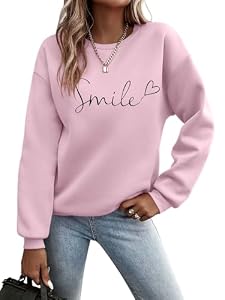 Minetom Pullover Damen Herbst Winter Sweatshirt Pulli A Rosa XL