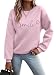 Minetom Pullover Damen Herbst Winter Sweatshirt Pulli A Rosa XL