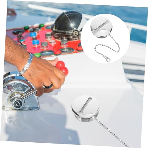 KOMBIUDA Marine Tankdop Tankdop Brandstof Kan Vervanging Cap Gas Tank Deur Marine Boot Cap Boot Gas Cap Marine Accessoires Gas Cap Vervanging Brandstof Kan Cap Gas Kan Cap Roestvrij Staal - Afbeelding 3