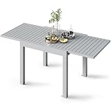 Devoko Mesa De Jardín Extensible, Gris Claro