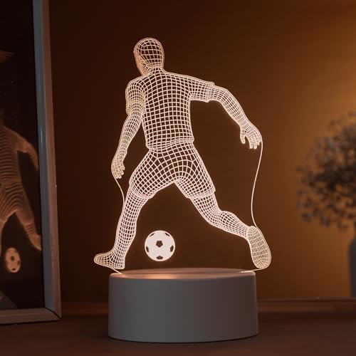 Luminária led 3d, abajur de mesa, jogador de futebol 3D