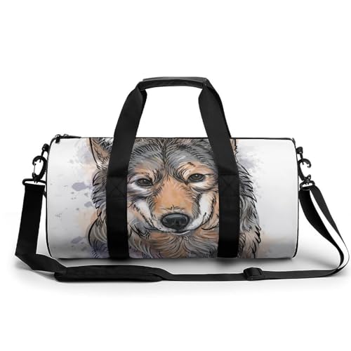 Sac de voyage week-end motif chien pour camping et gym