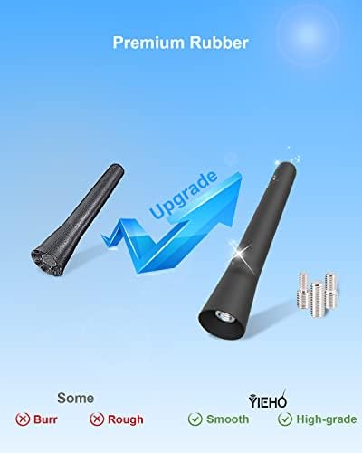 YIEHO® Short Car Ariel - Universal Car Aerial for All Models - Mini Car Radio Antenna Small Antenna Car DAB FM Reception - Stubby Screw in Car Antenna 6.5cm