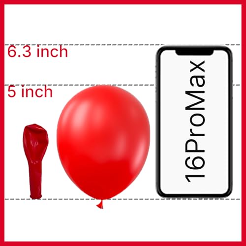 Image of PartyWoo Red Balloons 100pcs 5 Inch Small Mini Matte Red Latex Balloons for Birthday Graduation Bachelorette Citizenship Anniversary Strawberry Cherry Casino Movie Theme Party Decorations Red-Y57