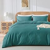 JELLYMONI Duvet Cover King Size - Teal 3pcs Soft Microfiber Breathable Bedding 1pc Comforter Cover 104×90in with Zipper Closure and 2pcs Pillowcases