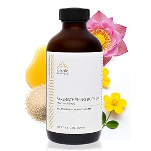 Kerala Ayurveda Balaswagandhadi Thailam – Ayurvedic Massage Oil for Body with Ashwagandha – Balances Vata and Pitta, Calms Mind, Nourishes Body & Tones Muscles, 6.76 Fl Oz