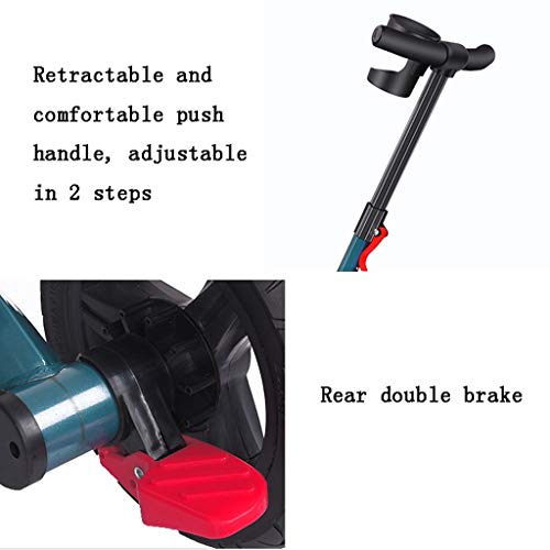 Moolo Baby Tricycle, My First Car Children Trike 3 Wheeler Plus Folding Pedal Trolley  Shade Shed For 1-6 Year Ride-On Bike (Color : Red) #TOP3