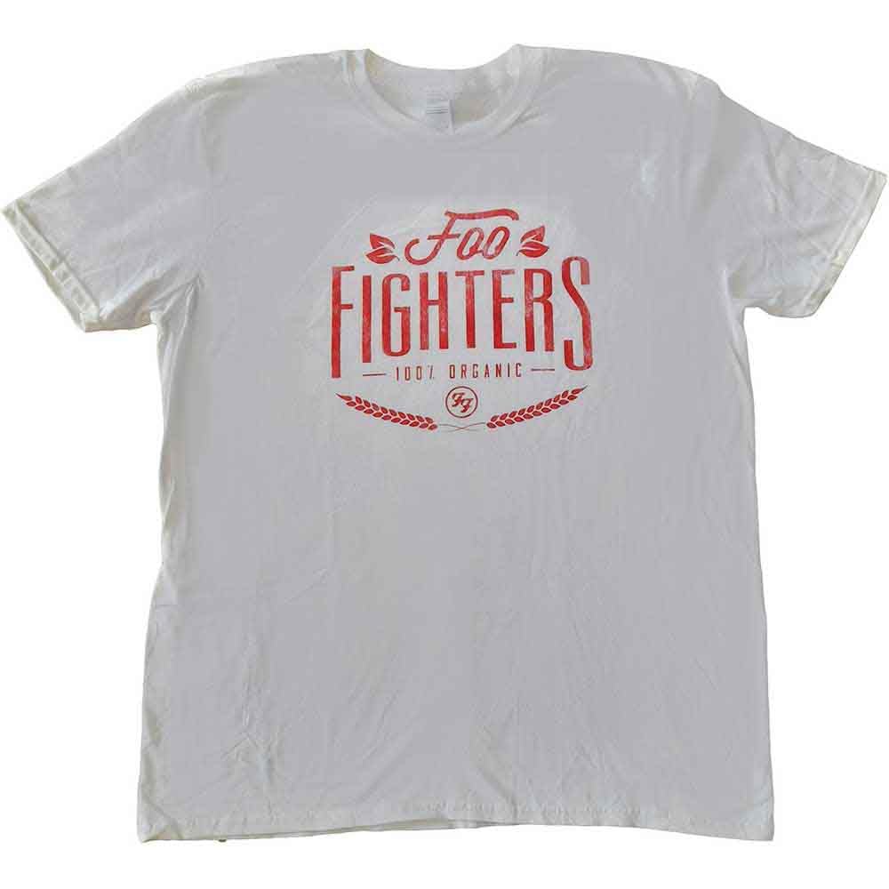 Foo Fighters T Shirt 100% Organic Band Logo Official Unisex White Ex Tour XS