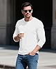 EKLENTSON Men's T Shirts Long Sleeve Casual Crewneck T-Shirts Cotton Basic Plain Moisture Wicking Work Tee White,2XL #3