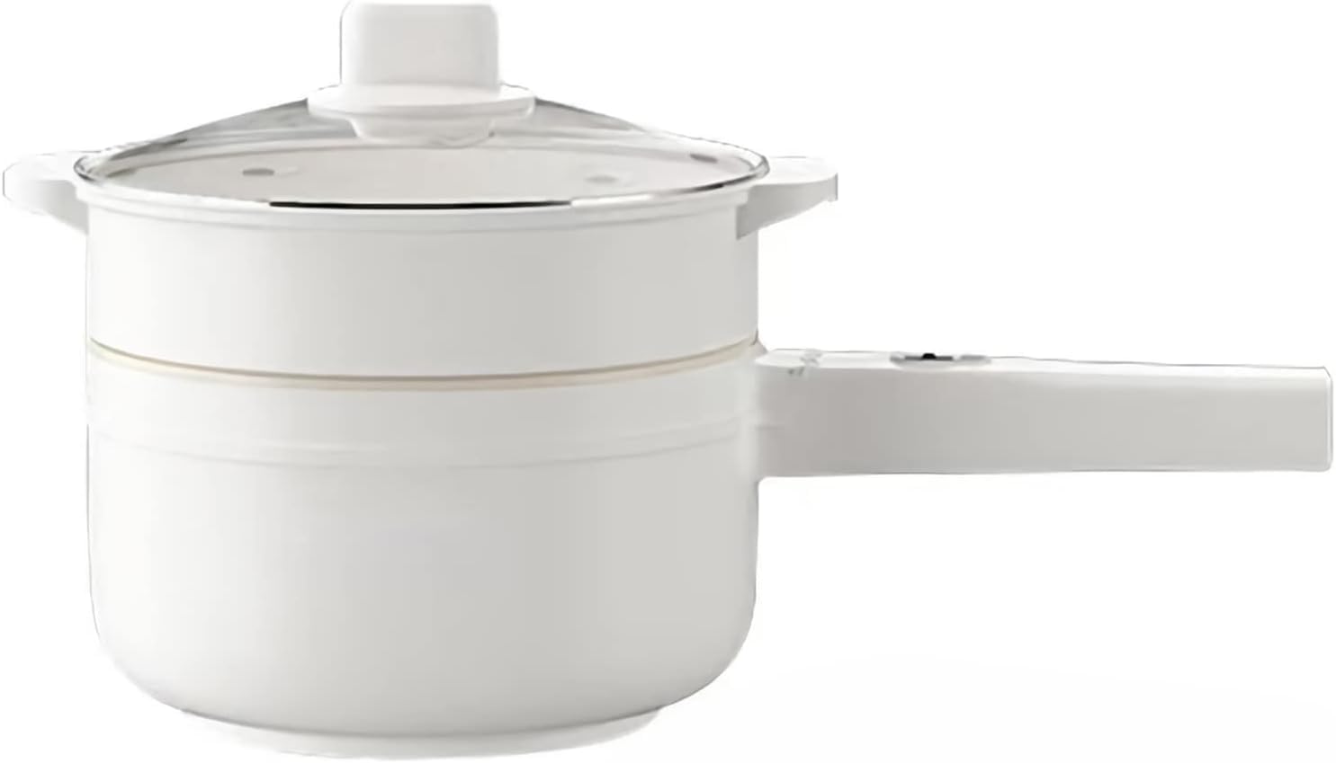 AUTOYSUR Electric Hot Pot, Dual Power Control Ramen Cooker, Non-Stick Rapid Multi-Cooker with Lid 2 Modes Temperature Control,for Ramen, Oatmeal,Noodles, Egg, Steak, Sauté, Steam and Soup (1.8L)