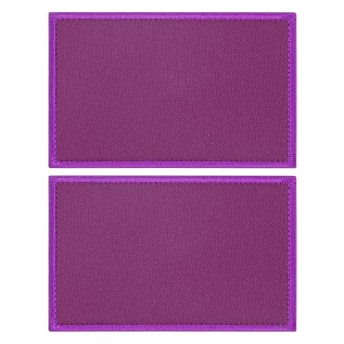 M METERXITY 2-Pack Solid Purple Flag Blank Patch, 3.1" x 2" Rectangular Embroidered Patches Pure Color DIY Flags for Clothing/Hats/Backpacks/Vests/Jackets/Garments DIY Crafts