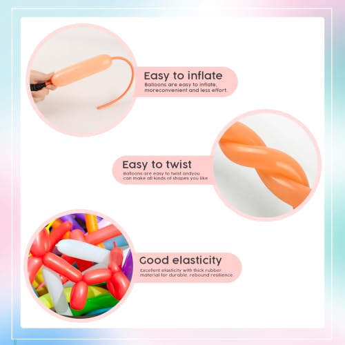 Image of Party Balloons - Peach 260 Long Balloons for Birthday Celebrations & Event