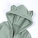 Hilmocho Baby Strampler mit Kapuze Neugebornene Mädchen Jungen Warme Baumwolle Overall Playsuit Einteiler Body Jumpsuit mit Reißverschluss