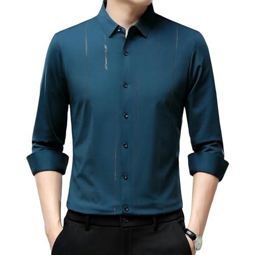 Chemise homme manches longues ajustée et boutonnée vêtement casual chic