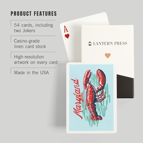 Baraja de Póker Maryland Distressed Ink Red Lobster 52 cartas miniatura 3