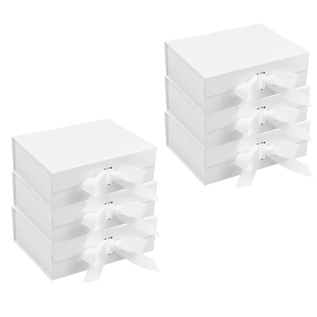 GJIE Lot de 6 boîtes cadeaux avec couvercle pour cadeaux, 23 x 17 x 7 cm, avec ruban et magnétique, grande fermeture pour Noël, Hanouka, fête des pères, mariages, anniversaires, cadeaux de mariés