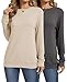 YUTILA Sweatshirt Damen 2er Pack Rundals Einfabrig Langarmshirt Casual Lässig Bequeme Oberteile Pullover