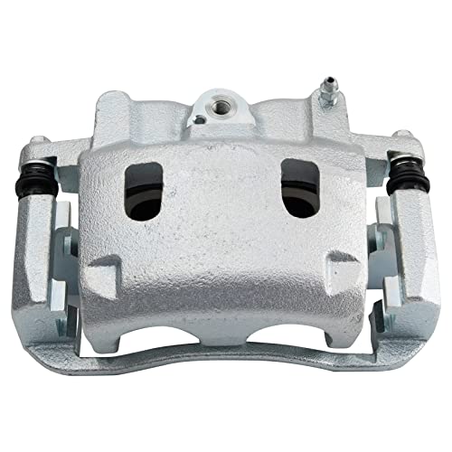 Image of TRQ Front Brake Caliper Set Brackets Hardware Zinc Coated Compatible with 2004-2006 Infiniti QX56 2004 Nissan Pathfinder Armada 2005-2006 Nissan Armada 2004-2007 Titan