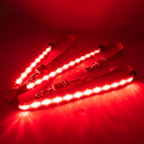 Collier plastron à LED rouge pour cheval réglable et haute visibilité