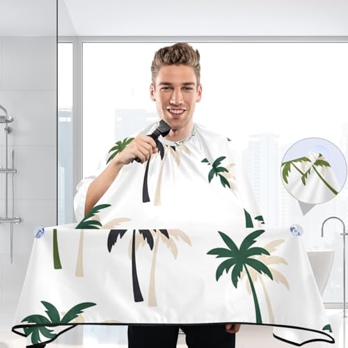 Capa para corte de cabello con diseño de palmas impermeable miniatura 5