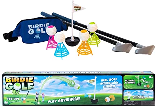 Hog Wild - Birdie Golf - Outdoor Game for Family Fun in The Backyard, at The Beach, on The Lawn - Active Play for Kids, Adults and Families â€“ Set Includes 2 Clubs, 1 Flag, 4 Birdies and 1 Caddy Pack