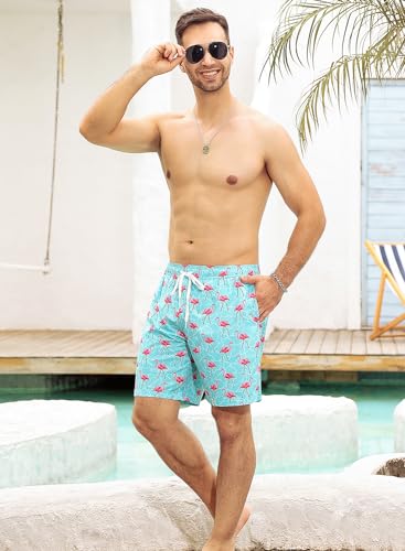 uideazone Mens Swim Trunks with Compression Liner Swimming Shorts 7 Inch Inseam Waterproof Quick Dry Beach Sport Shorts M-XXL4