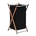 Household Essentials X-Frame Bamboo Laundry, Collapsible Wood Frame with Washable Poly-Cotton Bags