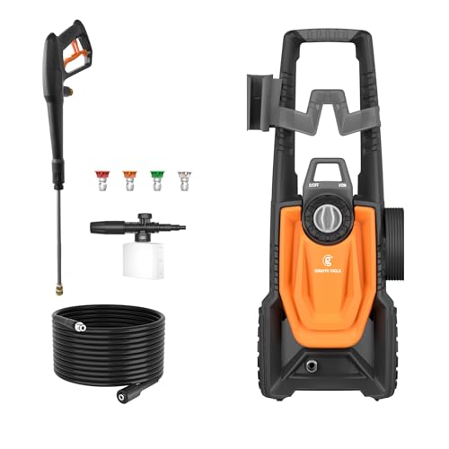 Image of Giraffe Tools Electric Pressure Washer, 2400 PSI 2.3 GPM with 4 Quick-Connect Nozzles, 20FT Hose & Foam Cannon, Powerful Washer for Cars/Road/Driveways/Fences