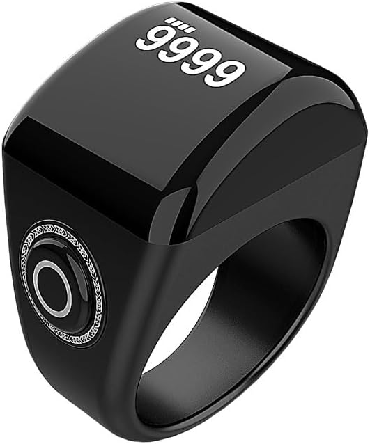 Smart Ring, Muslim Digital Azan Alarm Clock, Digital Tasbih Finger Counter with OLED Screen, Waterproof, APP Support Counter Smart Ring (20mm)