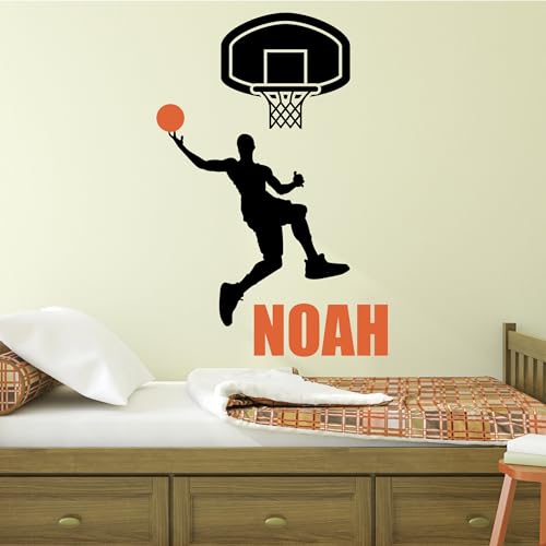 Vinilo decorativo personalizado de baloncesto para pared infantil miniatura 2