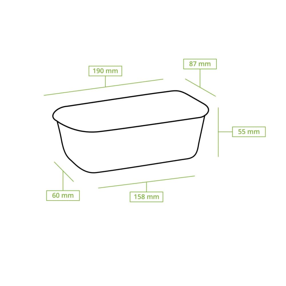 GREENBOX - Kakaopapier-Backformen 16 x 5,5 x 5 cm, rechteckig, braun, 675 St.