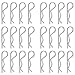 BokWin 24 Pack Silver Galvanized R Clips, Hitch Pins Clip, Spring Retaining Wire & Cotter Pins Kit for Trailer & Tractor Equipment - Hair Pins Heavy Gauge Industrial-Strength (2.5x50mm)