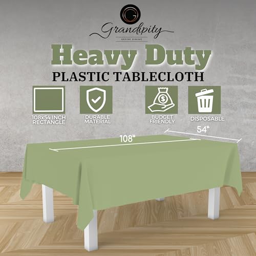 Image of Grandipity Plastic Table Cloth Disposable 12 Pack 54 inch x 108 inch Rectangle