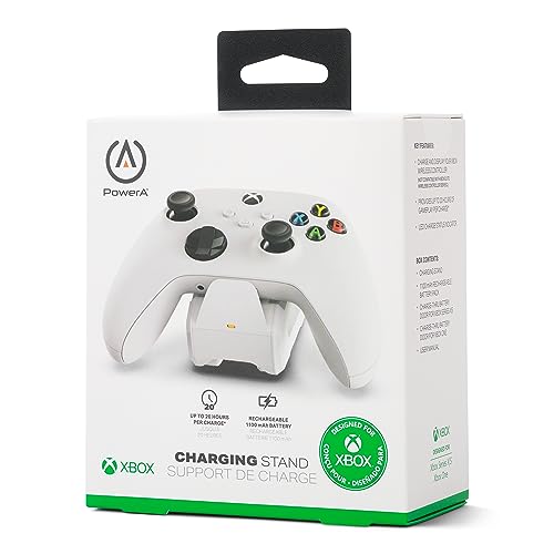 Image of PowerA Solo Charging Stand for Xbox Series X|S - White, works with Xbox One, charging Station for Xbox Wireless Controller, officially licensed